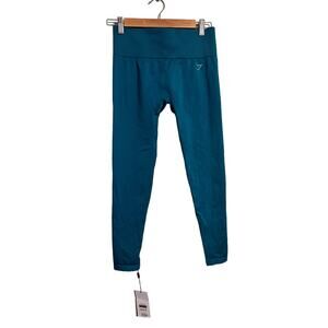 Gymshark Fit Mid Rise Leggings Charged Emerald Aqua Green Size Small NWT